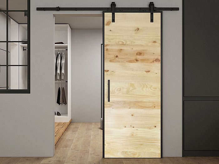 Puerta corredera RUSTIC - Alt. 205 cm x Ancho 83cm - Madera
