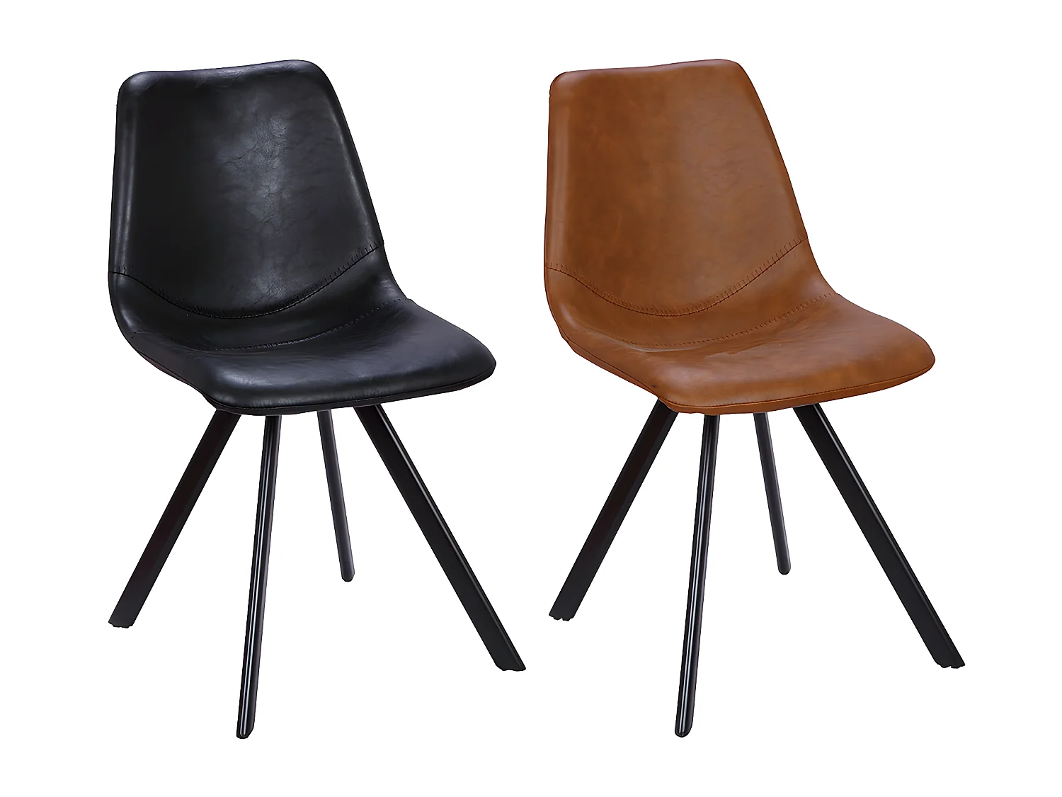 Lote de 6 sillas LUBINE - Piel sintética - negro