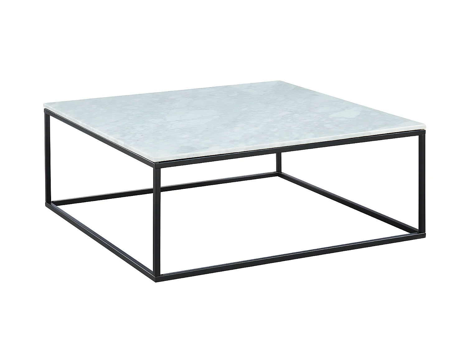Table basse design ARETHA de Pascal MORABITO - Marbre et Métal - Blanc et Noir