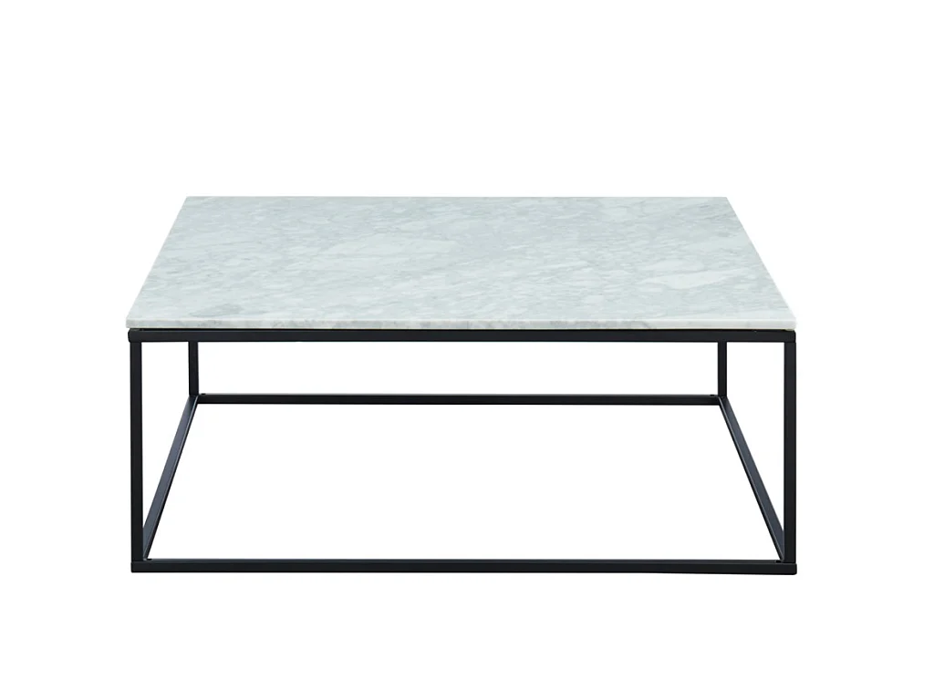 Table basse design ARETHA de Pascal MORABITO - Marbre et Métal - Blanc et Noir