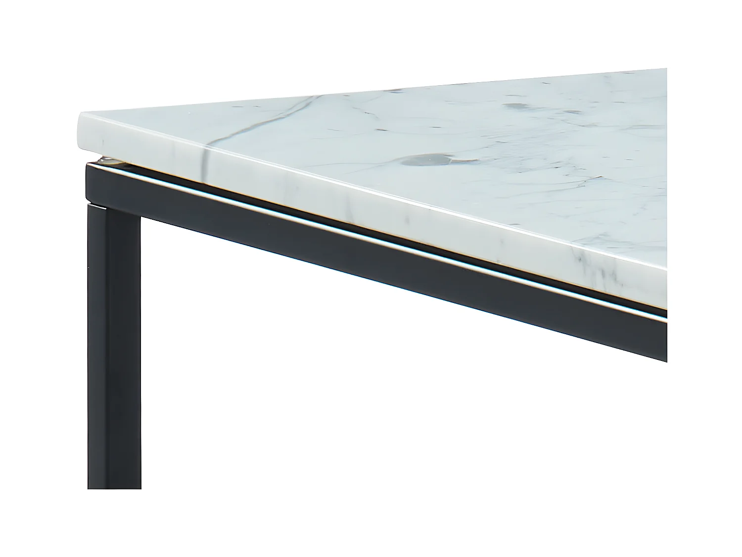 Table basse design ARETHA de Pascal MORABITO - Marbre et Métal - Blanc et Noir