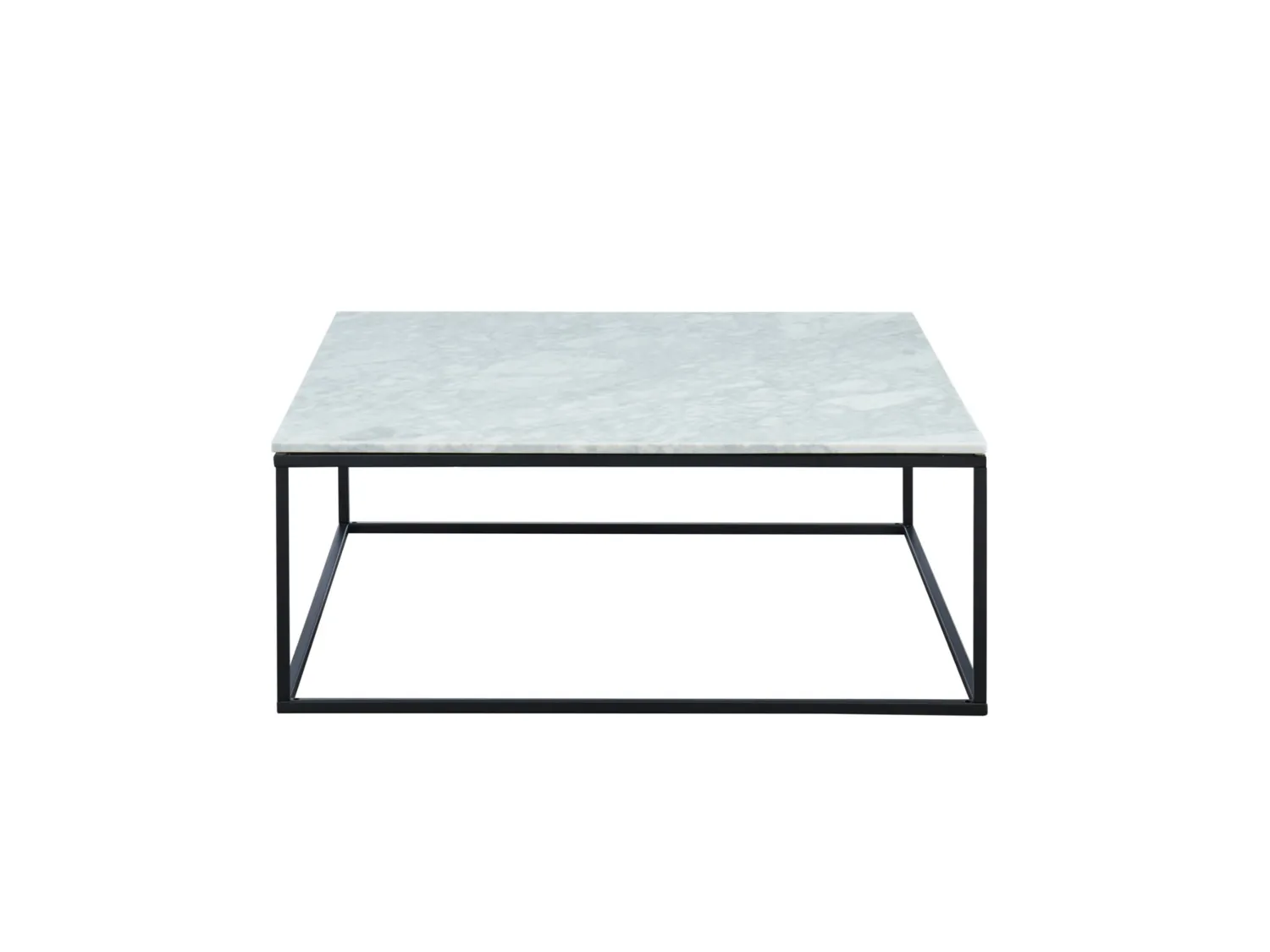 Table basse design ARETHA de Pascal MORABITO - Marbre et Métal - Blanc et Noir