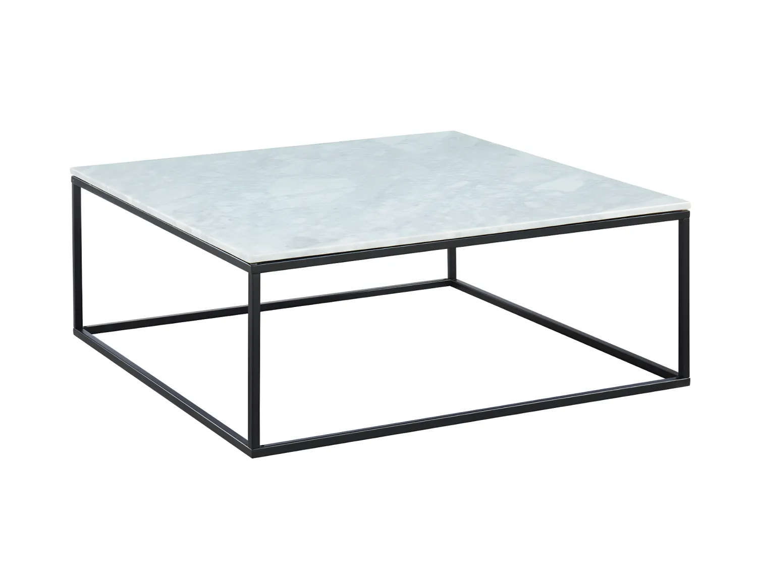 Table basse design ARETHA de Pascal MORABITO - Marbre et Métal - Blanc et Noir