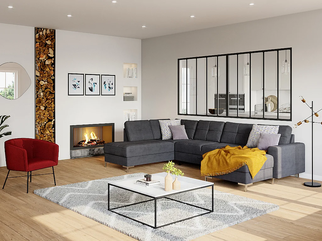 Salontafel design ARETHA - Marmer en Metaal - Wit en Zwart - van Pascal Morabito