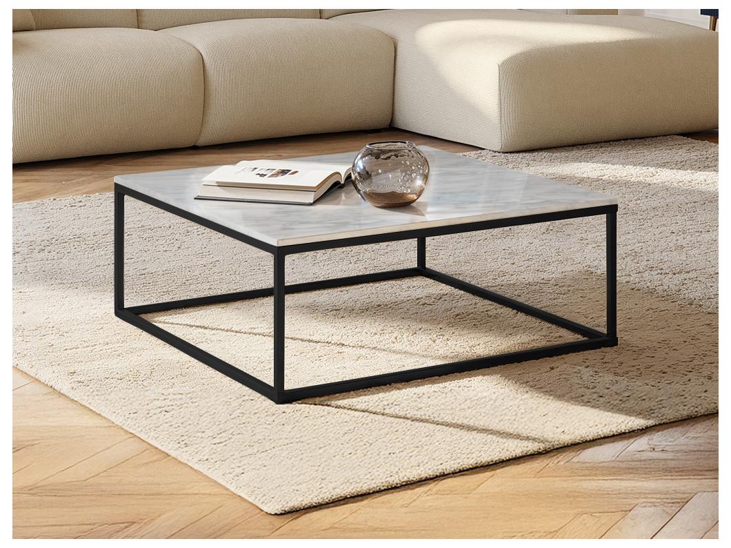 Mesa de centro design em mármore e metal cor branco e preto - ARETHA de Pascal Morabito