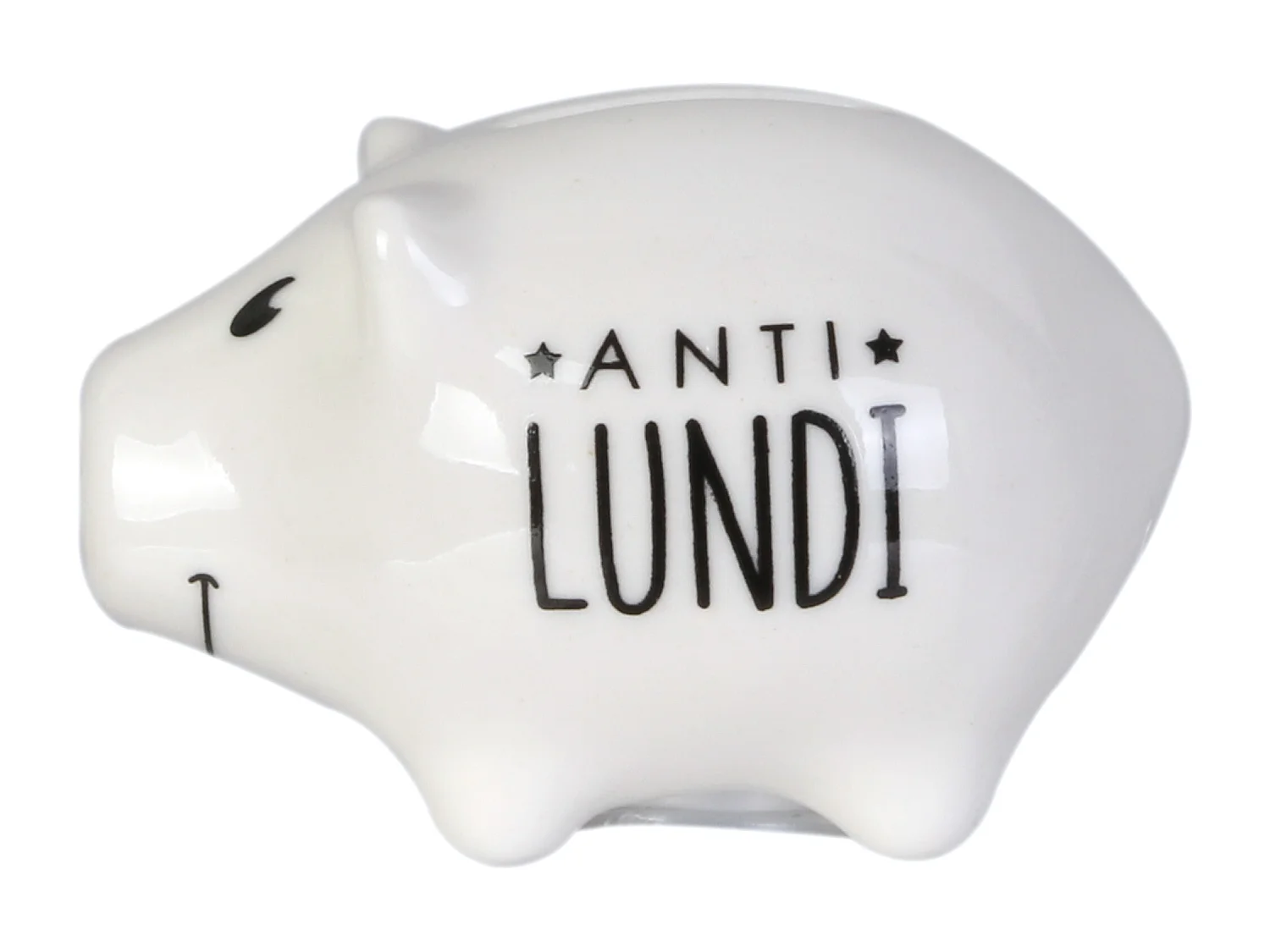 Lot de 6 Tirelires "Cochon Semainier" 7cm Noir & Blanc