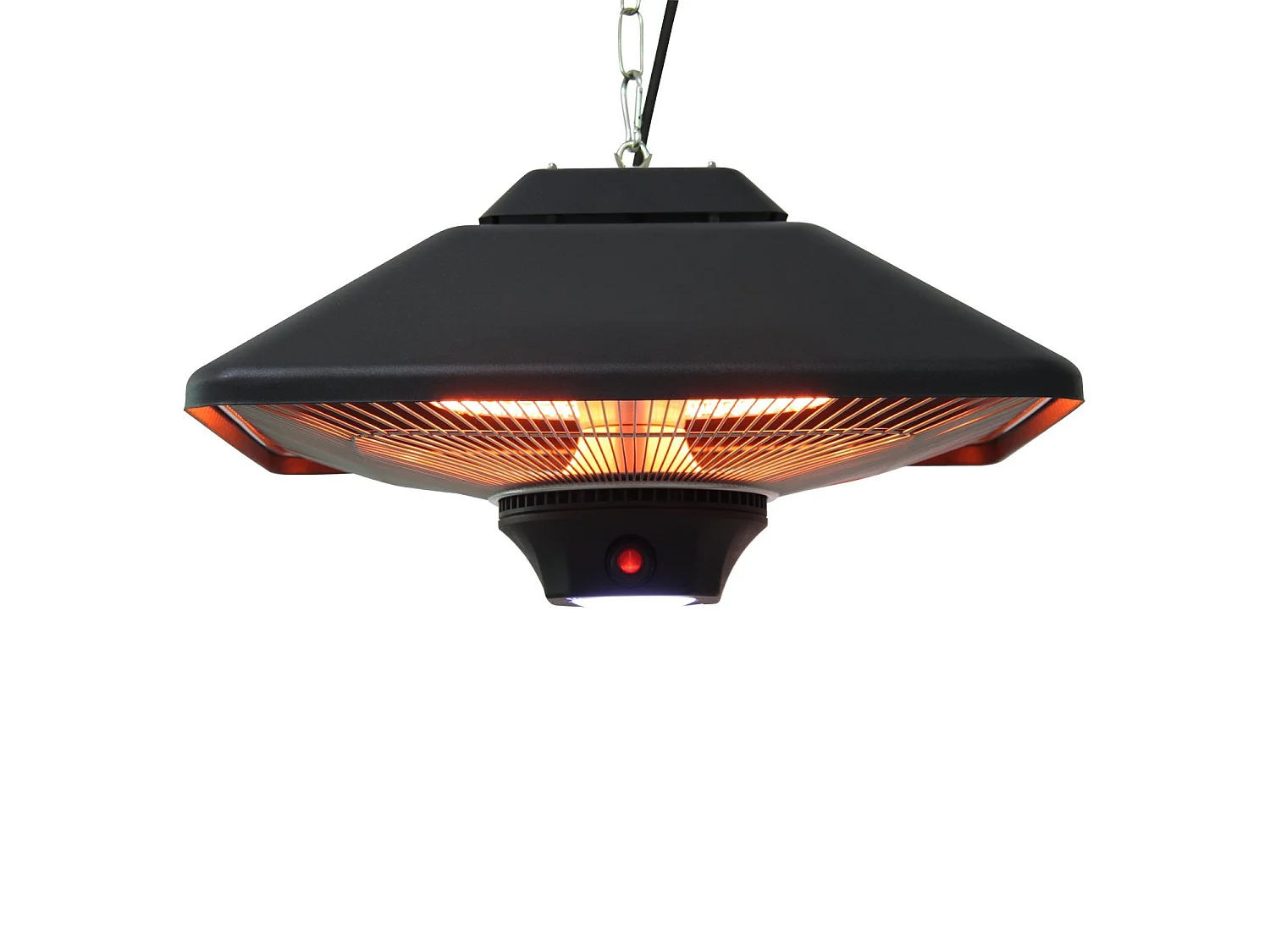 Estufa colgante de techo negro 43x43x25cm Outsunny