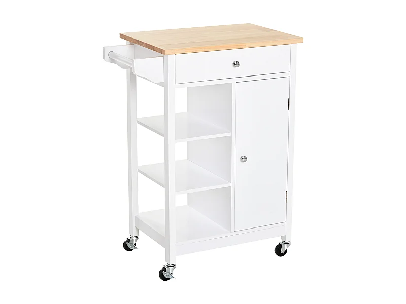 Carrito de cocina blanco 66x39.5x86.5 cm HOMCOM