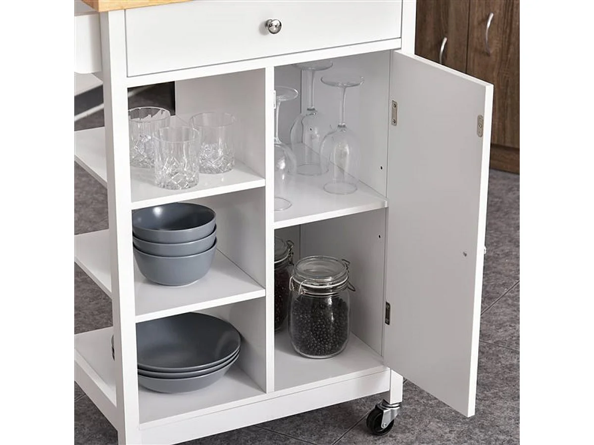 Carrito de cocina blanco 66x39.5x86.5 cm HOMCOM