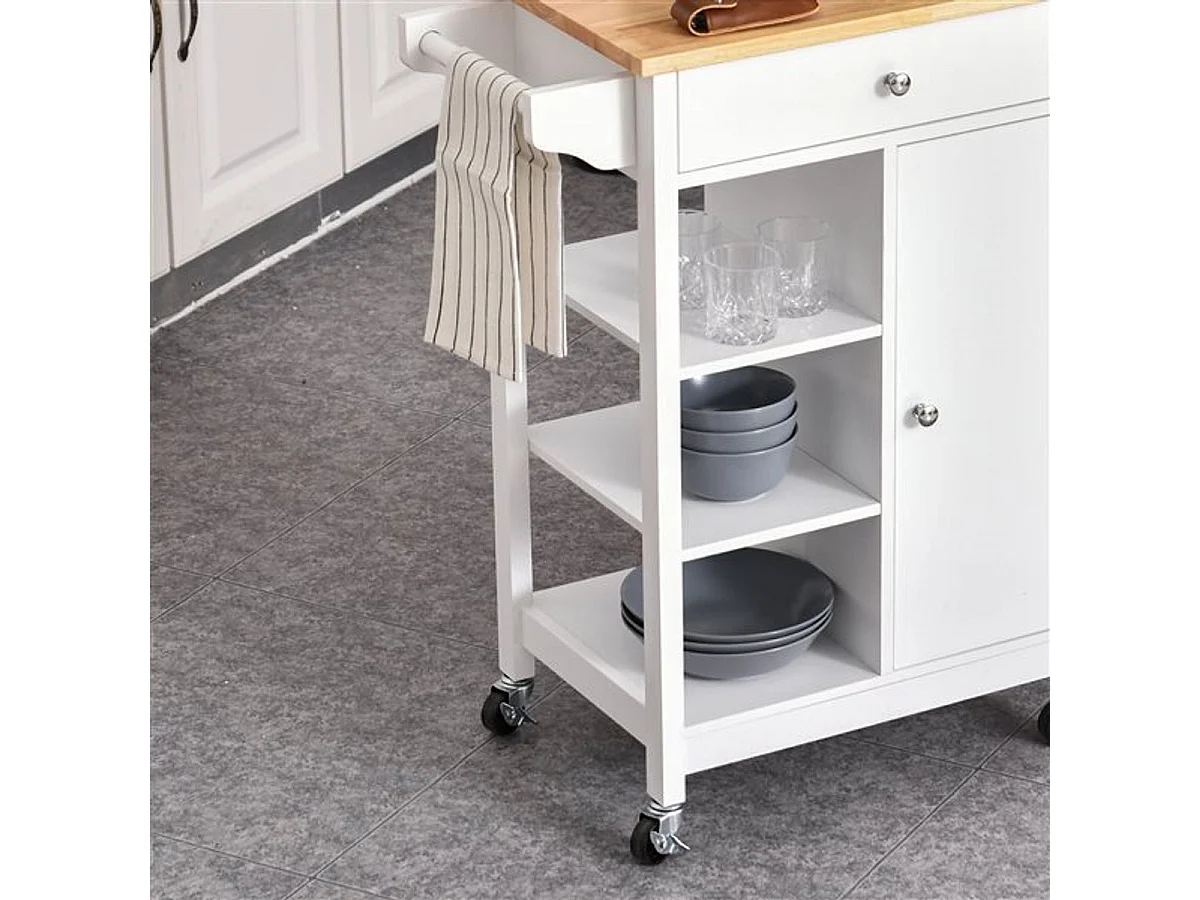 Carrito de cocina blanco 66x39.5x86.5 cm HOMCOM