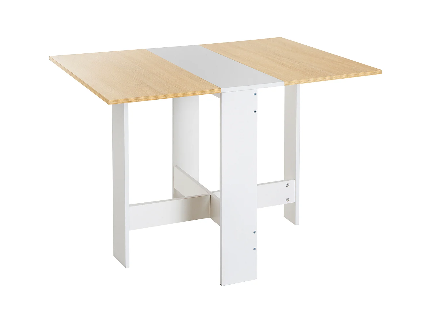 Mesa plegable cocina roble y blanco 103x76x73,5cm HOMCOM