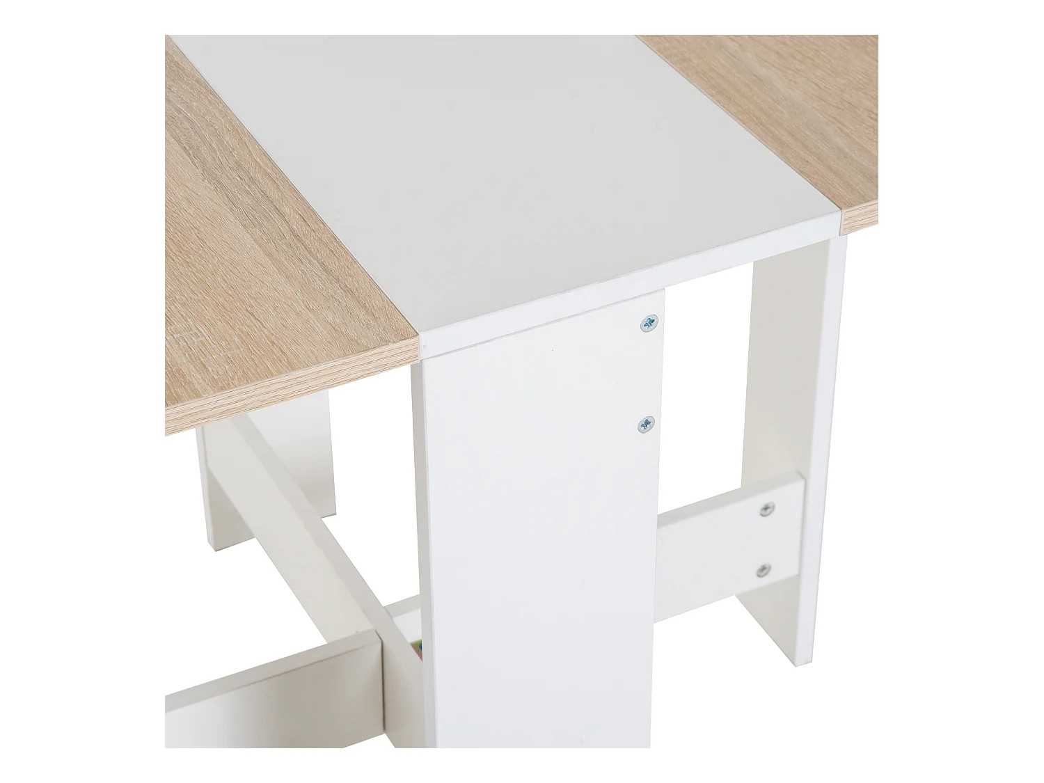 Mesa plegable cocina roble y blanco 103x76x73,5cm HOMCOM