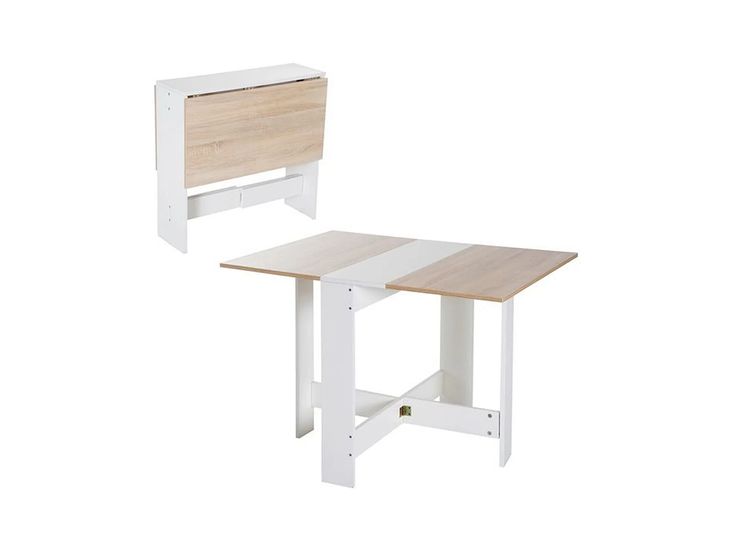 Mesa plegable cocina roble y blanco 103x76x73,5cm HOMCOM