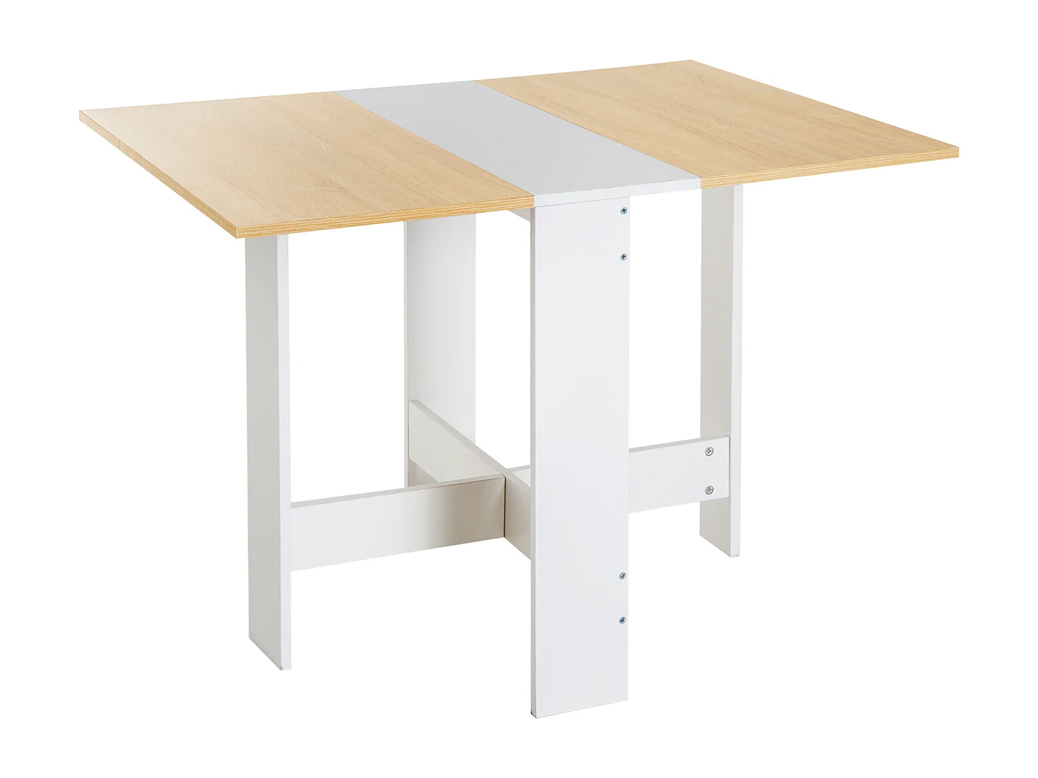 Mesa plegable cocina roble y blanco 103x76x73,5cm HOMCOM
