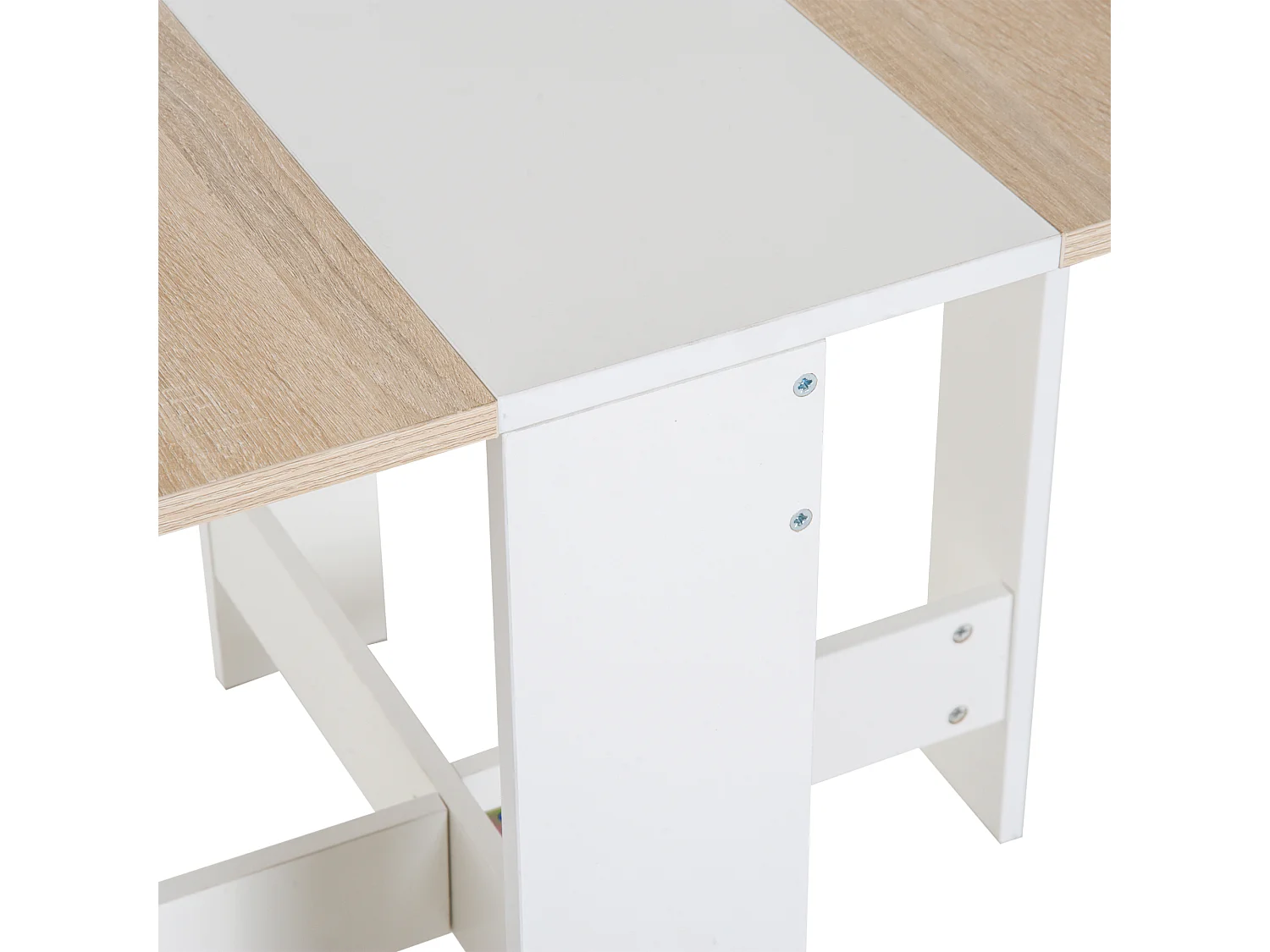 Mesa plegable cocina roble y blanco 103x76x73,5cm HOMCOM