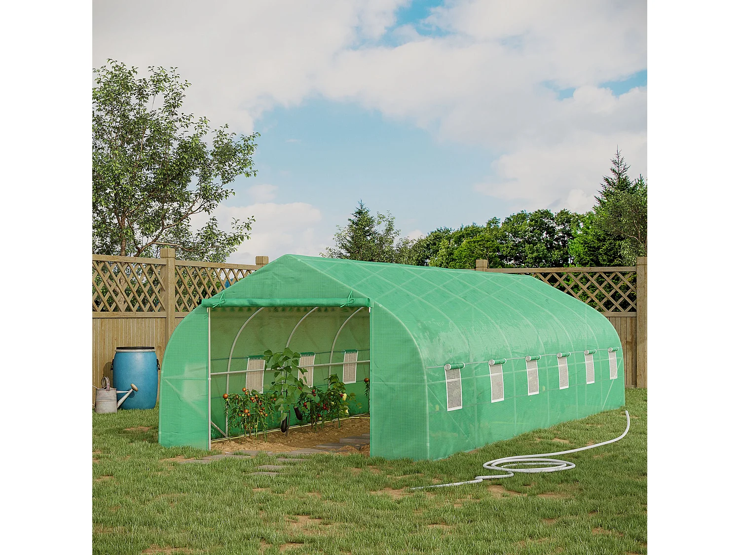 Invernadero de jardín verde 800x300x200 cm Outsunny