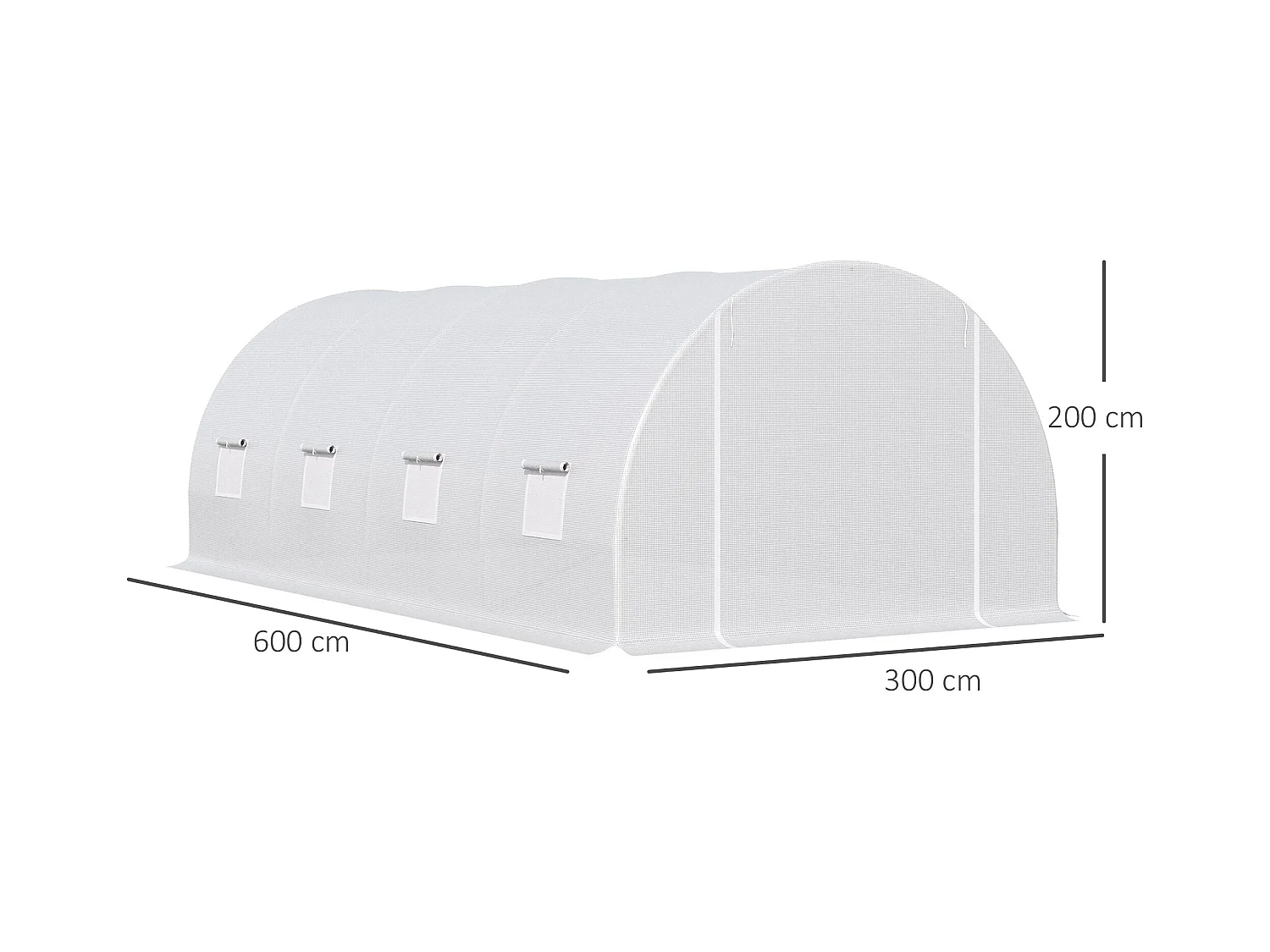 Invernadero blanco 600x300x200 cm Outsunny
