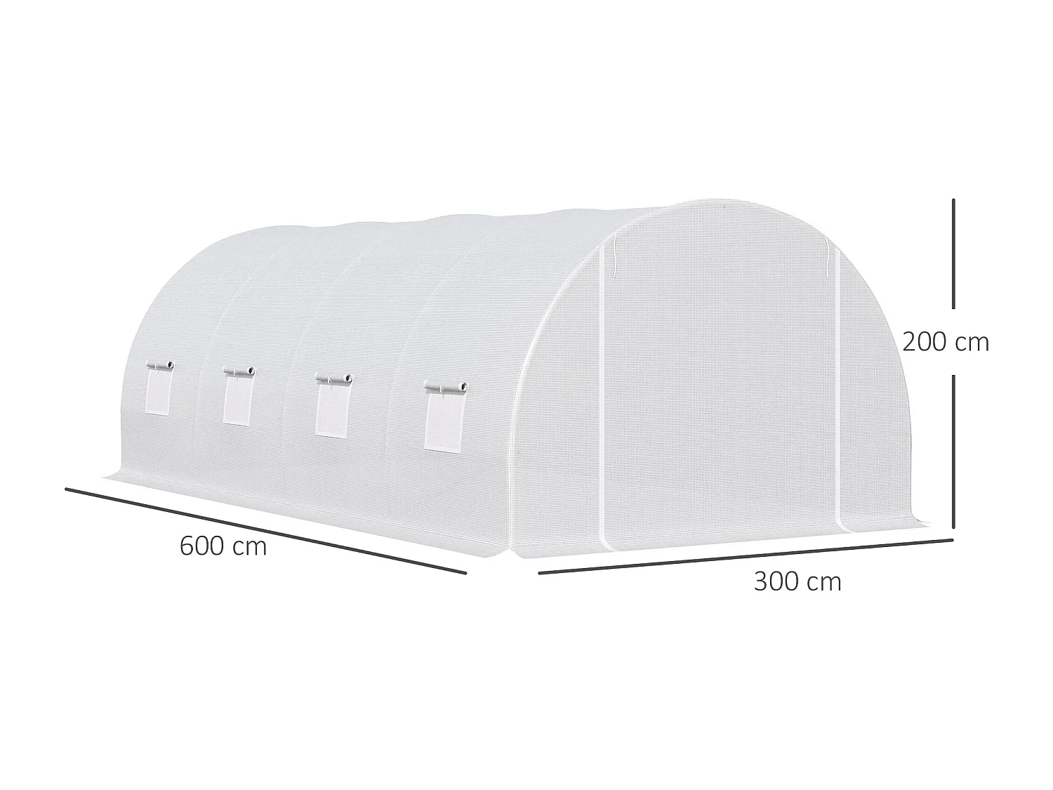 Invernadero blanco 600x300x200 cm Outsunny