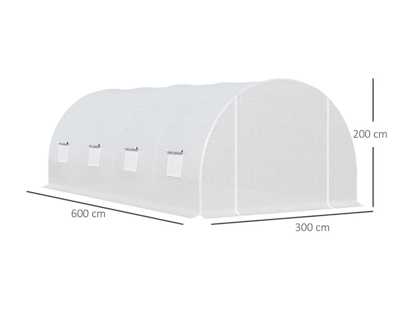 Invernadero blanco 600x300x200 cm Outsunny