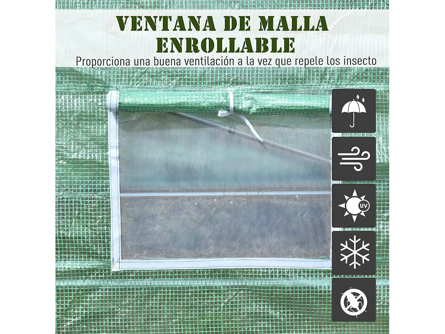 Invernadero verde oscuro 590x300x200 cm Outsunny