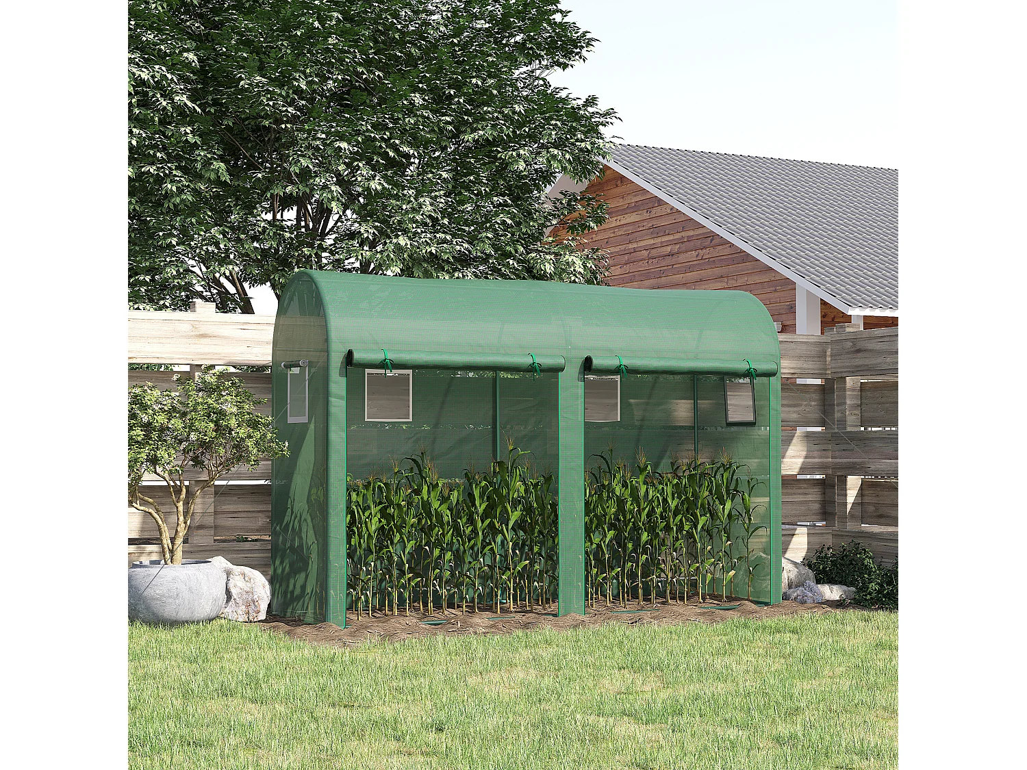 Invernadero verde 300x100x200 cm Outsunny