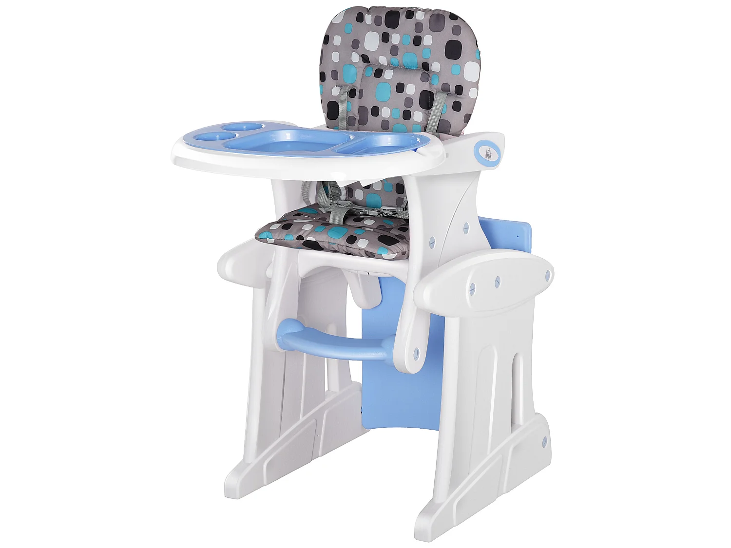 Silla elevada para bebé azul 57x59x105 cm HOMCOM