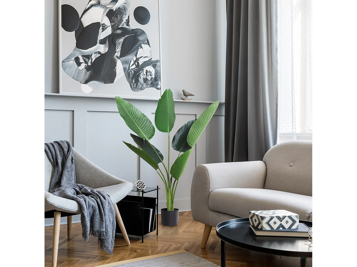 Planta artificial verde ø15x120 cm Outsunny