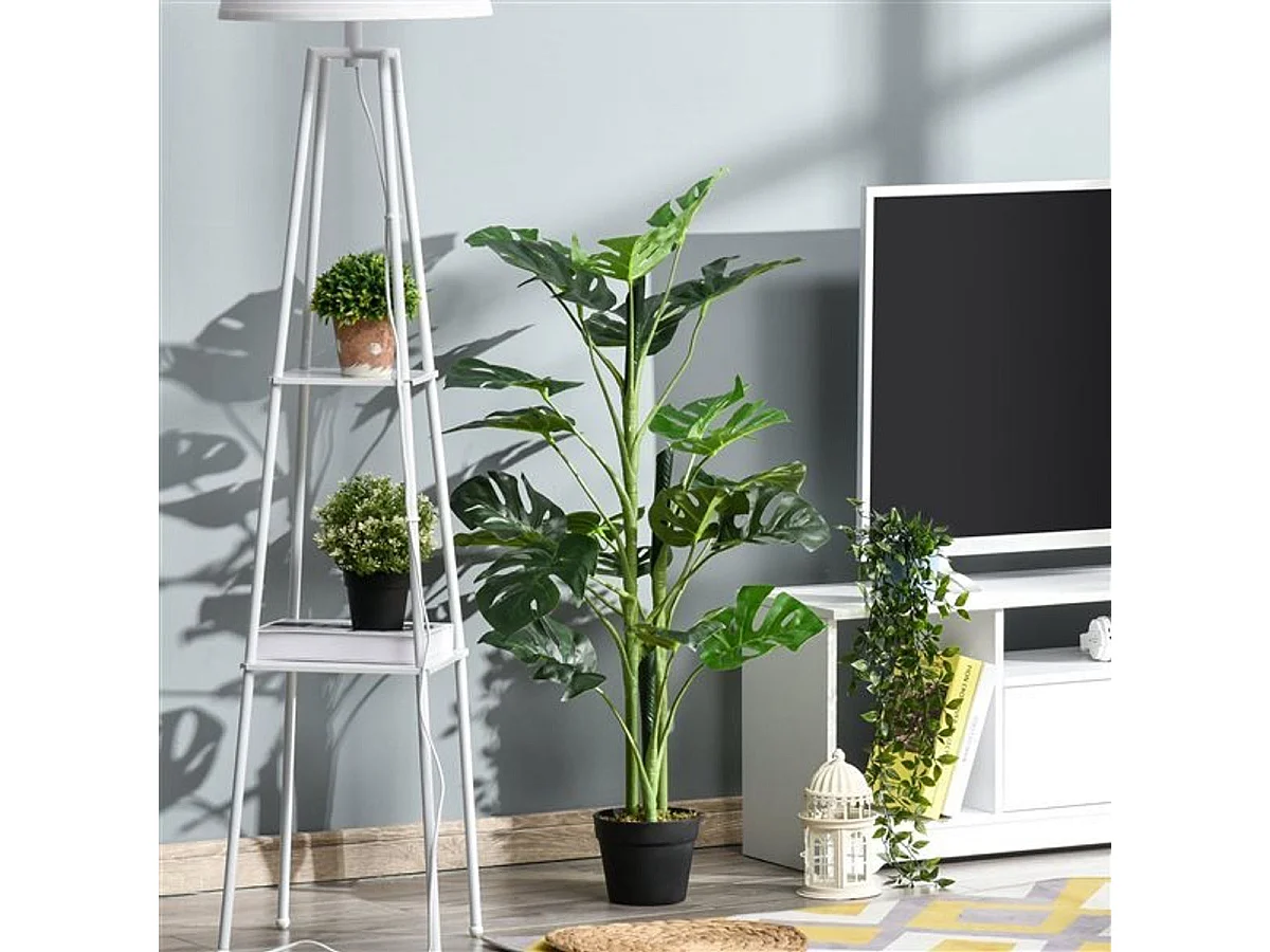 Planta monstera artificial verde 16x16x100 cm Outsunny