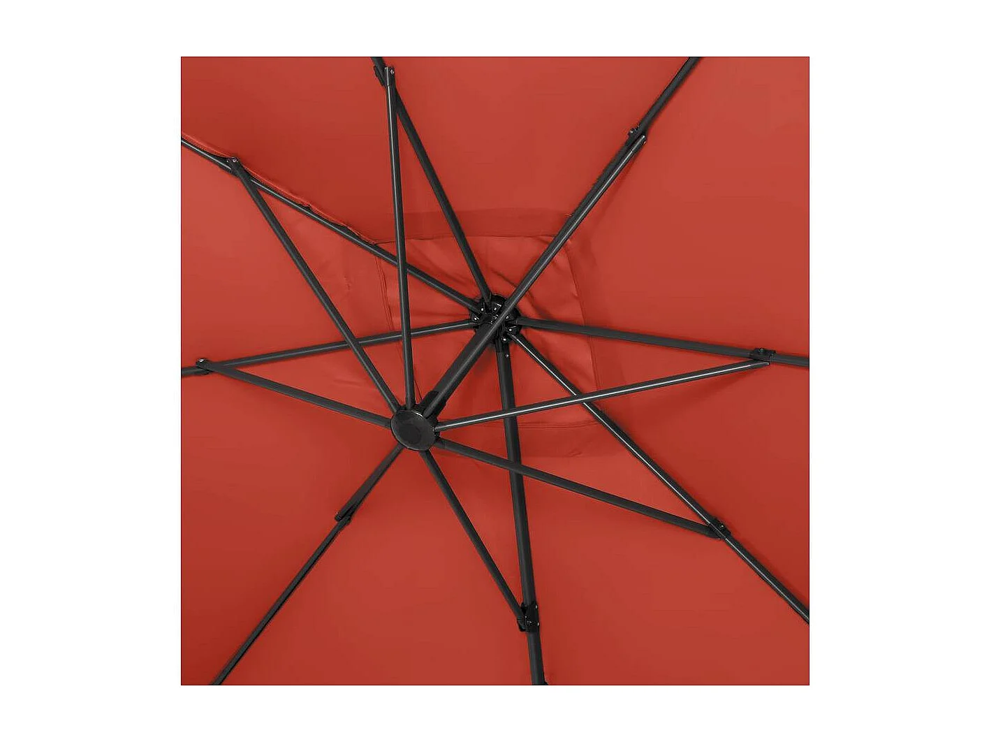 Parasol jardin déporté Alu "Sun 4 " - Rectangle - 3 x 4 m - Rouge - Dalles à lester incluses