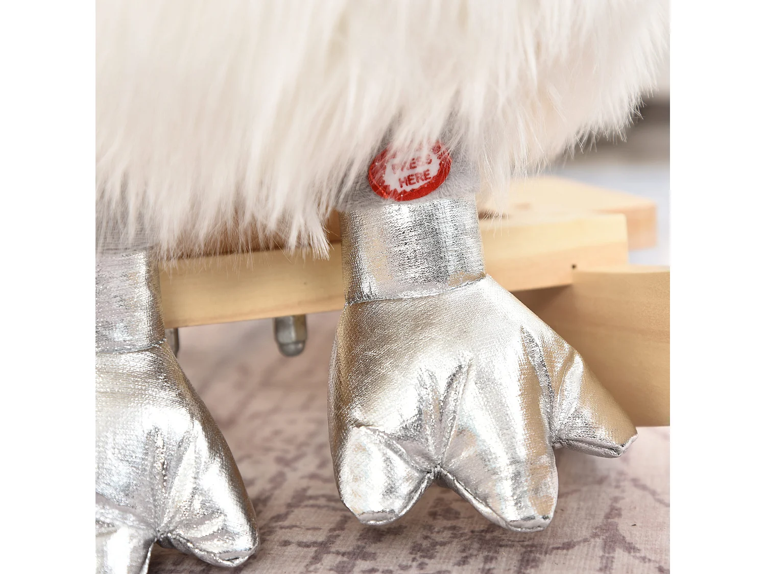 Caballo balancín de bebé blanco y gris 60x33x59 cm HOMCOM