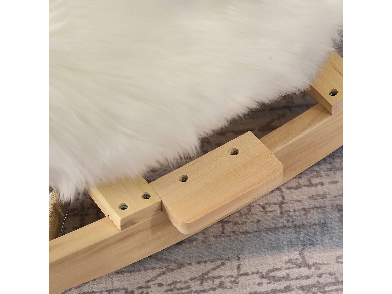 Caballo balancín de bebé blanco y gris 60x33x59 cm HOMCOM