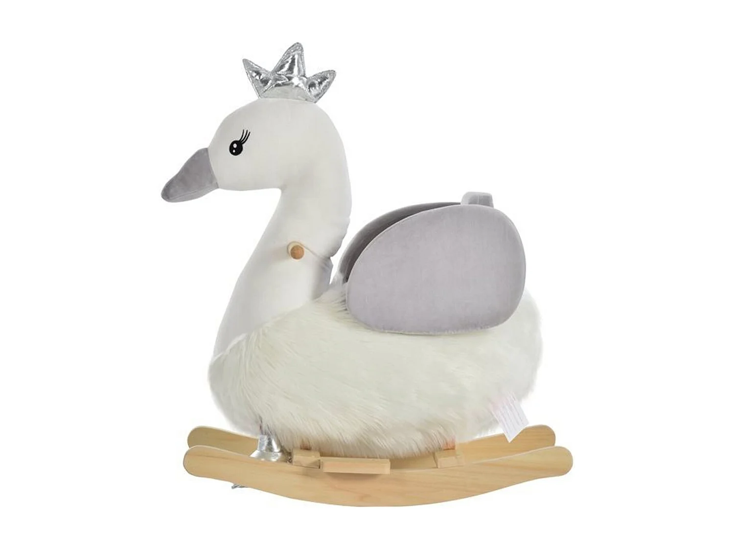 Caballo balancín de bebé blanco y gris 60x33x59 cm HOMCOM