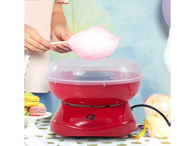Máquinas de algodón de azúcar rojo 27x26x18cm HOMCOM