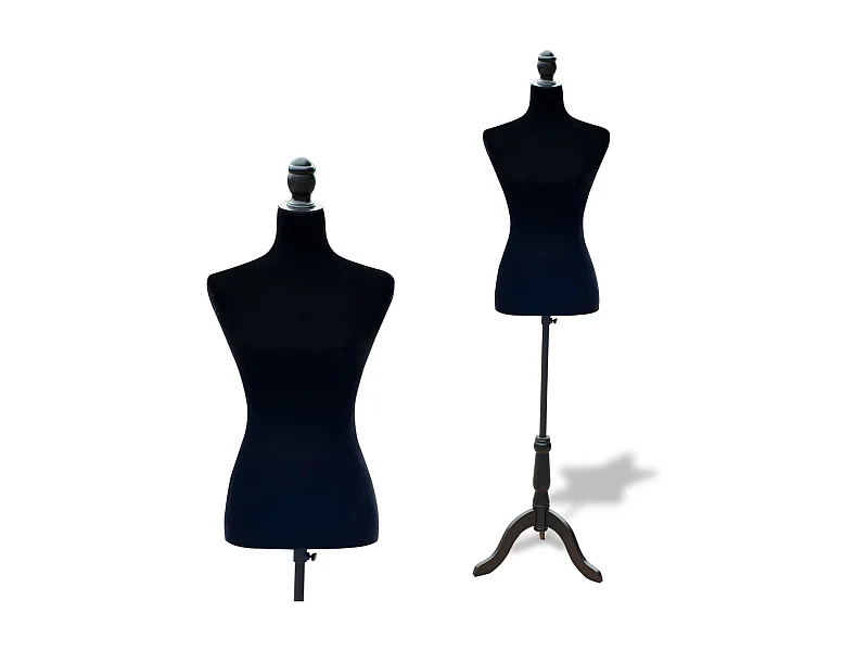 Maniquí femenino de costura negro 36x0x168 cm HOMCOM