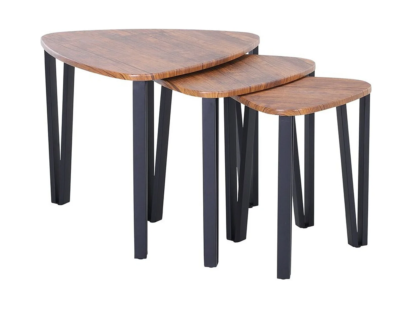 Mesitas de café nogal, negro 56x54.2x45.4cm HOMCOM