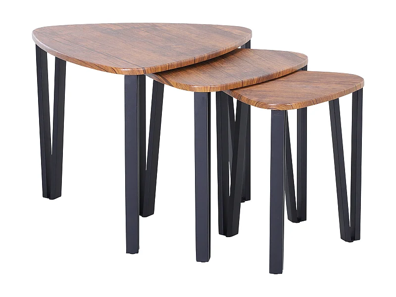 Mesitas de café nogal, negro 56x54.2x45.4cm HOMCOM