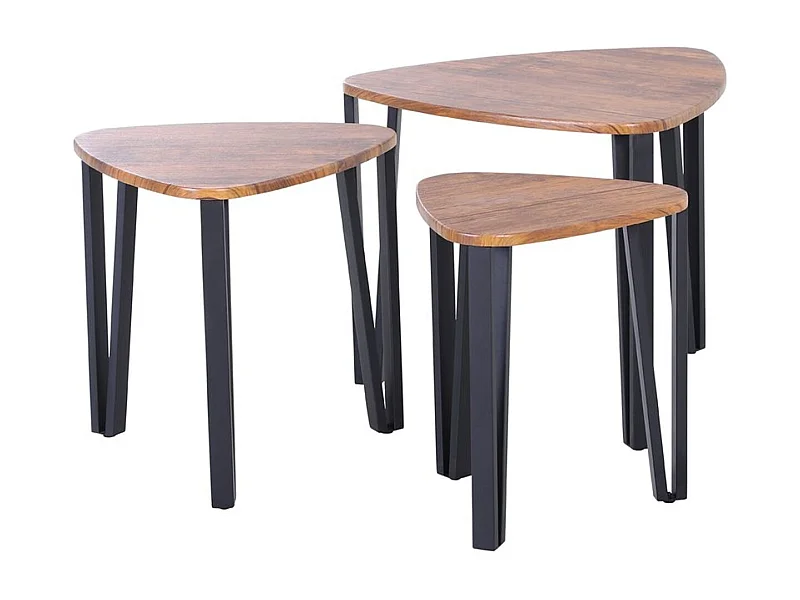 Mesitas de café nogal, negro 56x54.2x45.4cm HOMCOM