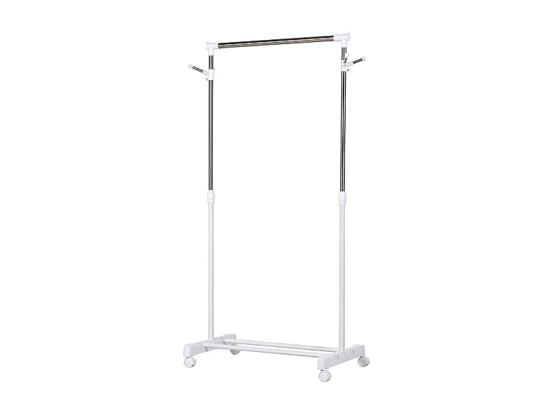 Perchero de ropa blanco y plata 68.5x42x145 cm HOMCOM