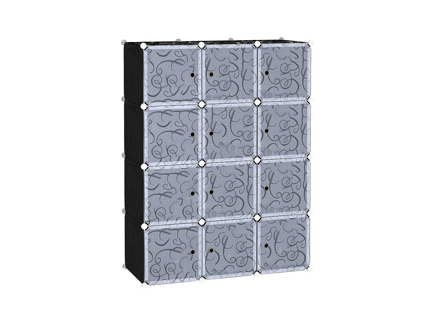 Armario modular plástico negro 111x47x145cm HOMCOM