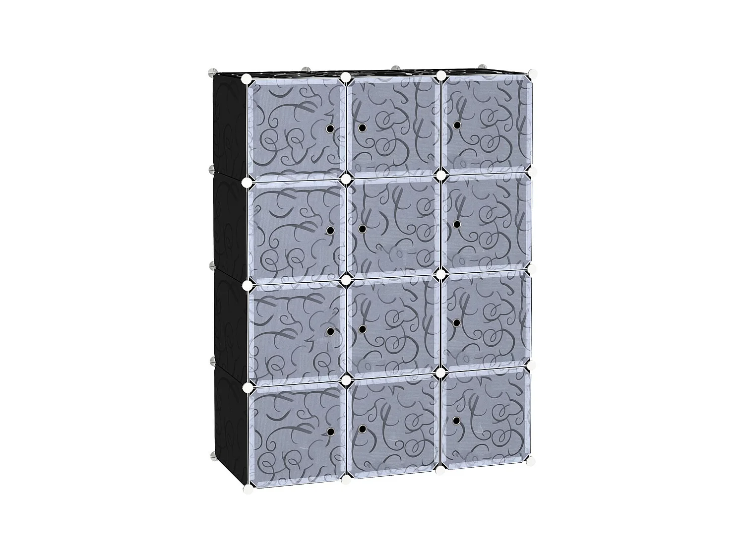 Armario modular plástico negro 111x47x145cm HOMCOM