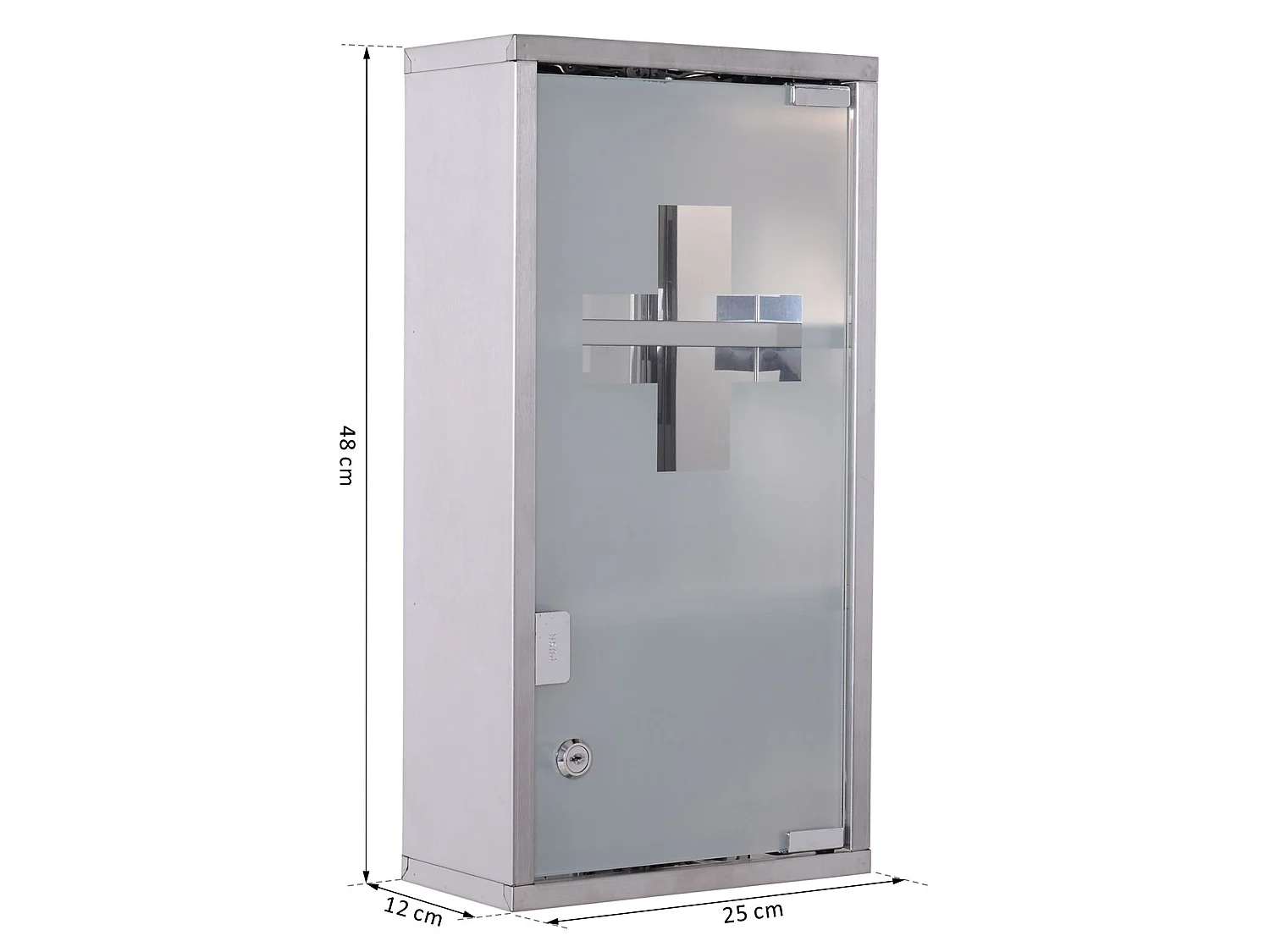 Armario de medicinas plateado 25x12x48cm HOMCOM