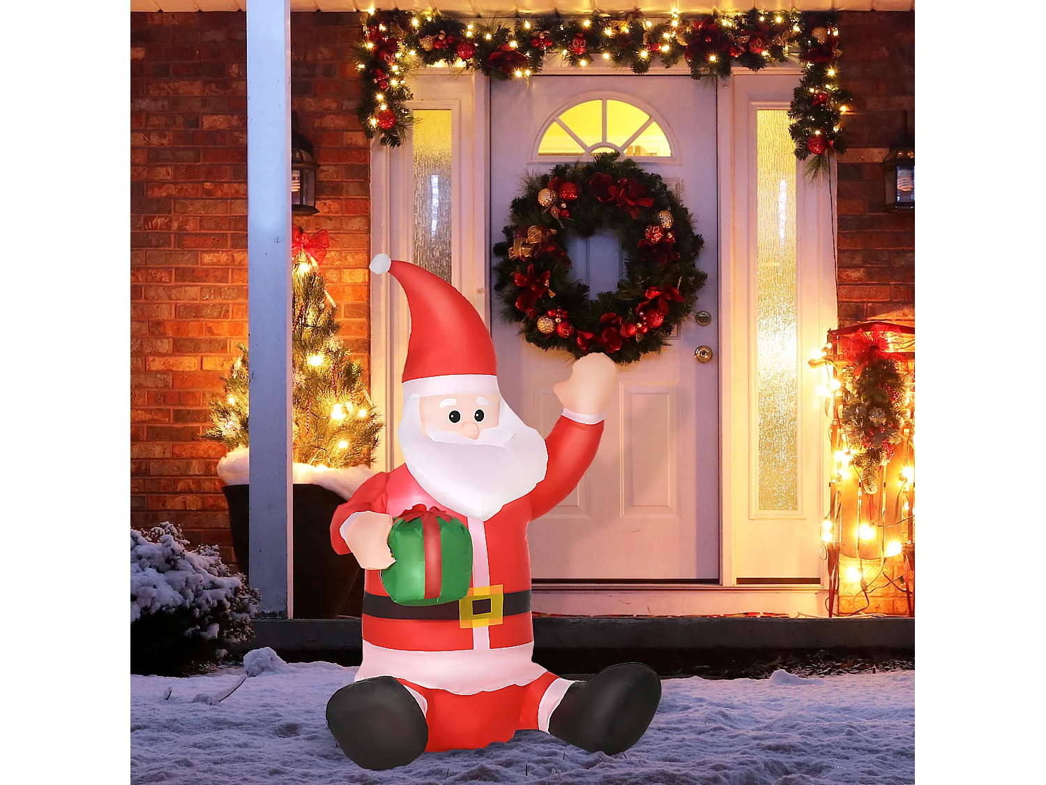 Papá noel hinchable rojo 70x50x120cm HOMCOM