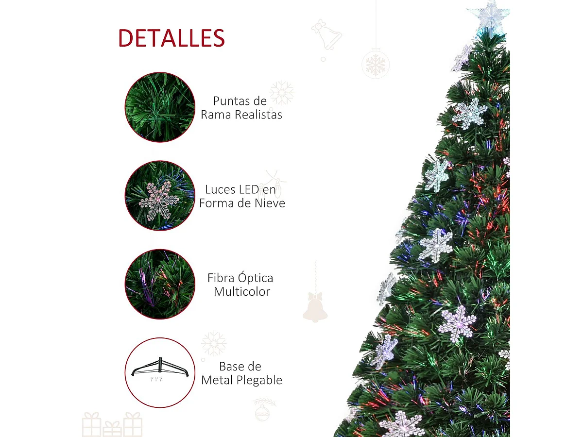 Árbol de navidad verde ø60x150 cm HOMCOM