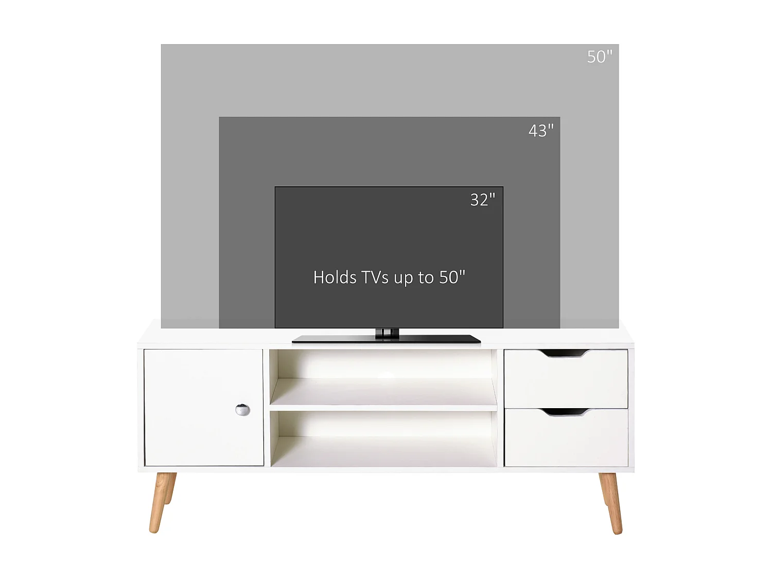 Mueble de tv blanco 120x28x44 cm HOMCOM