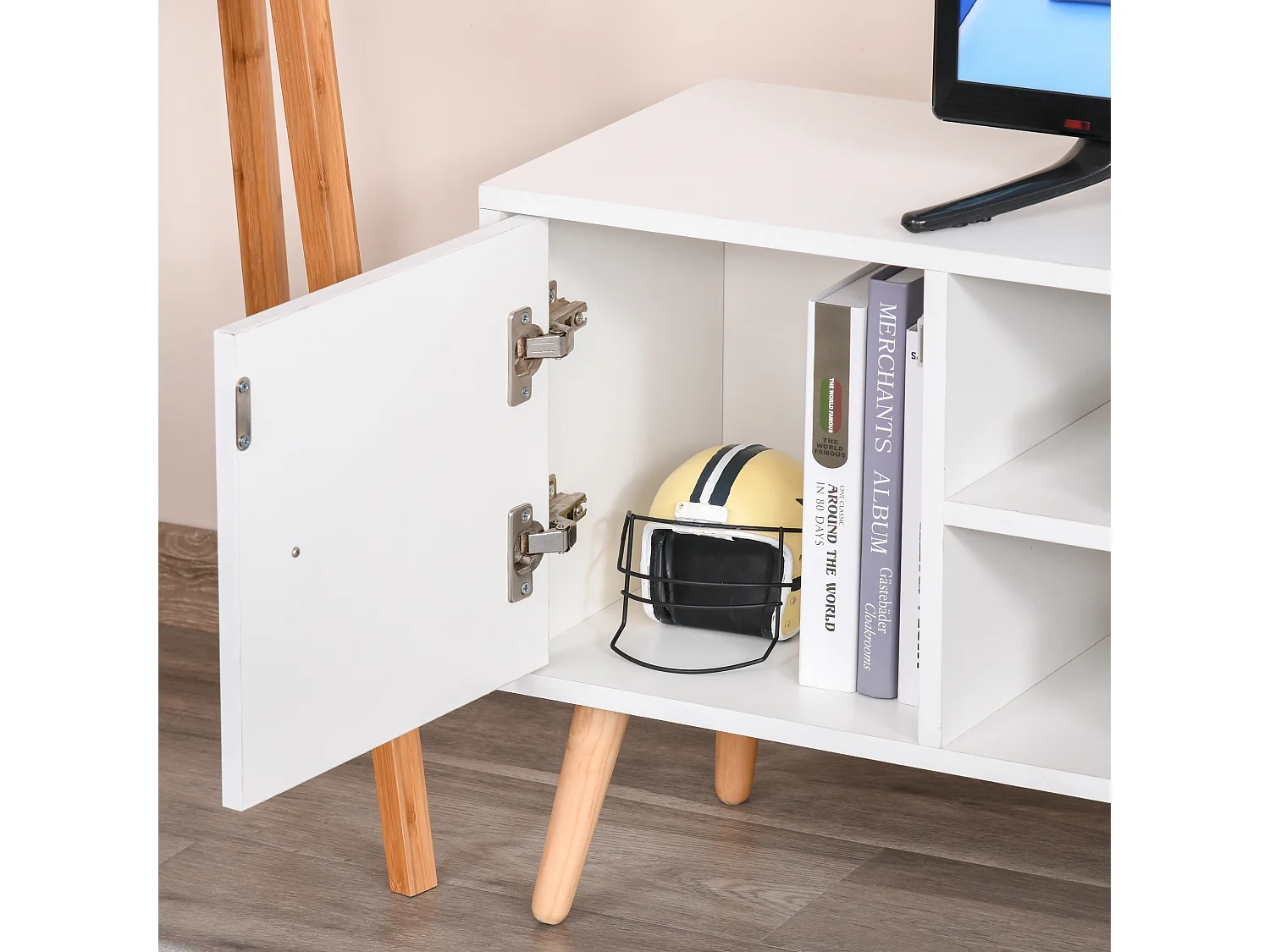 Mueble de tv blanco 120x28x44 cm HOMCOM