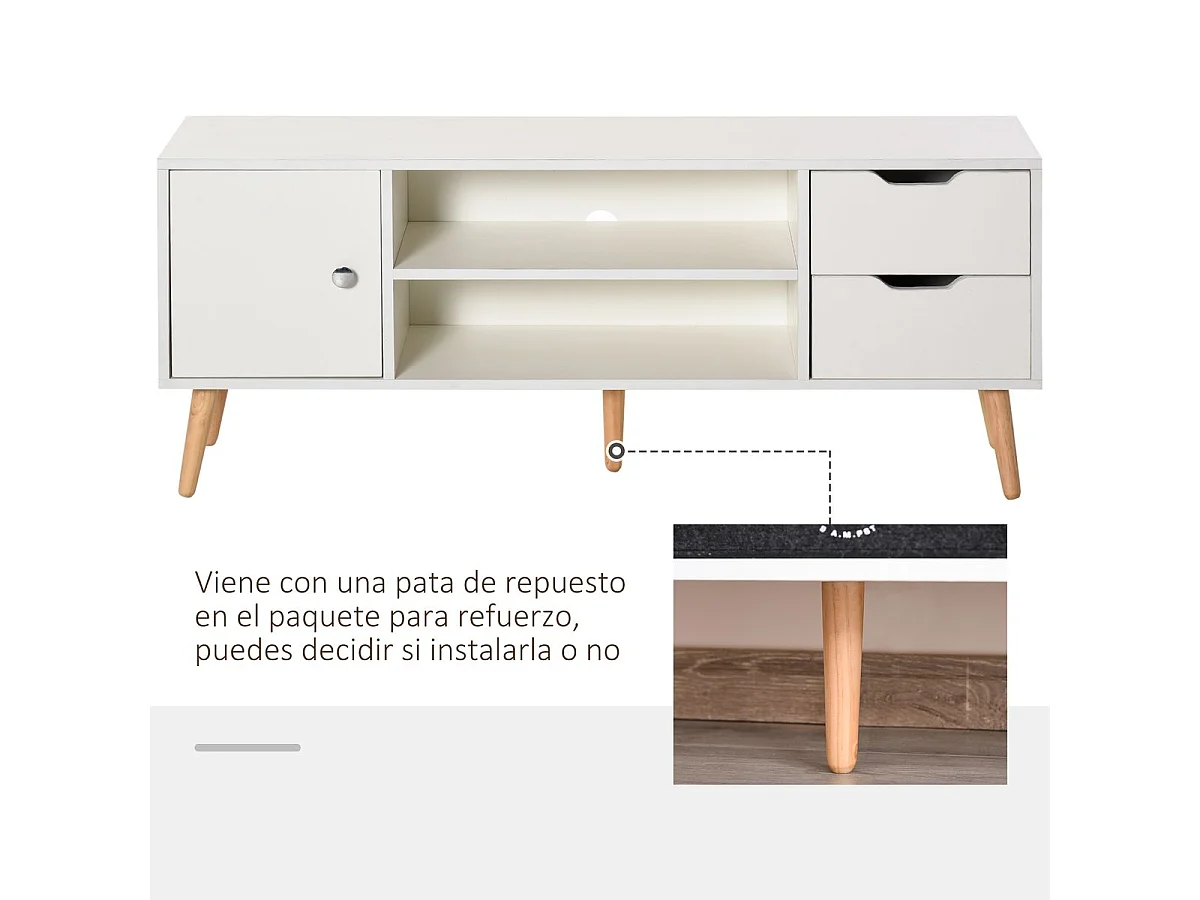 Mueble de tv blanco 120x28x44 cm HOMCOM