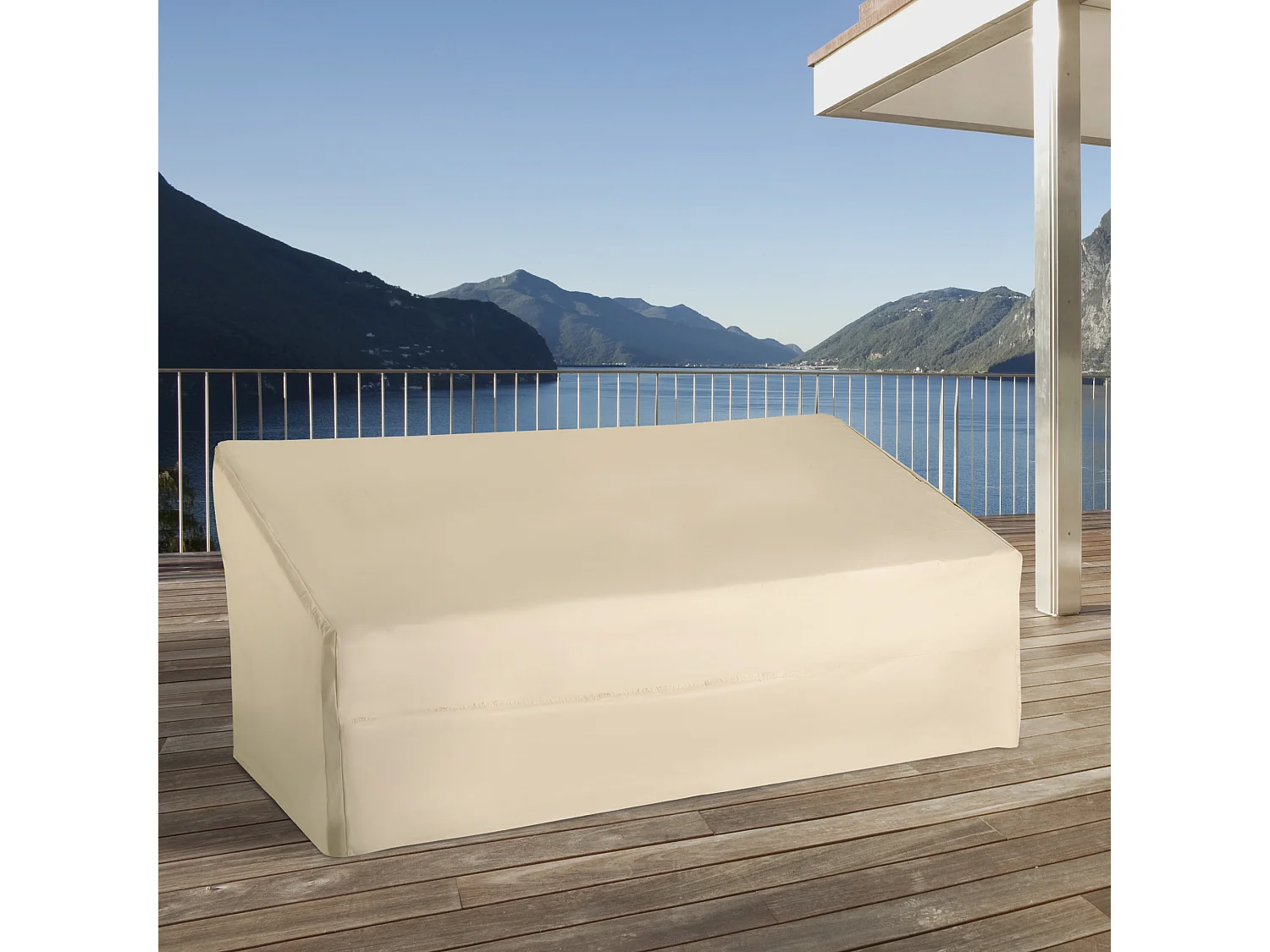 Funda protectora de banco beige 218x111x101 cm Outsunny