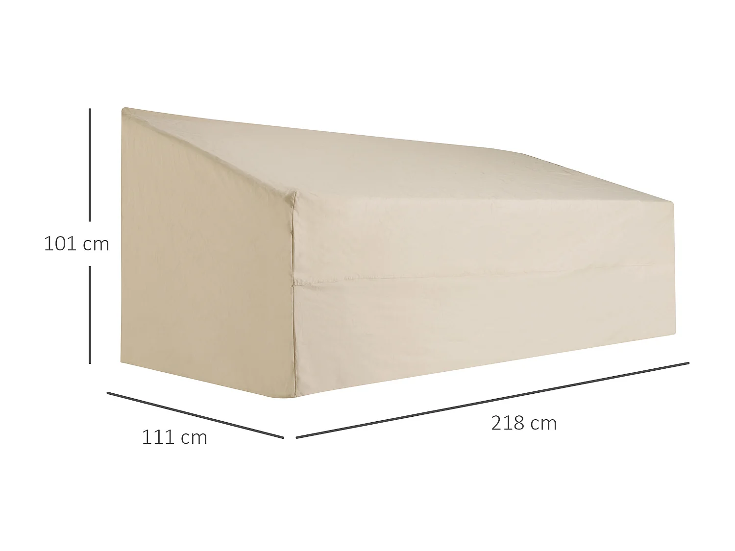 Funda protectora de banco beige 218x111x101 cm Outsunny