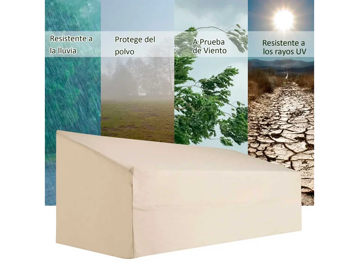 Funda protectora de banco beige 218x111x101 cm Outsunny
