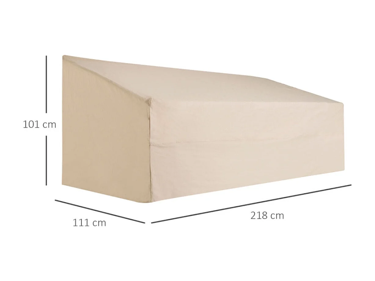 Funda protectora de banco beige 218x111x101 cm Outsunny